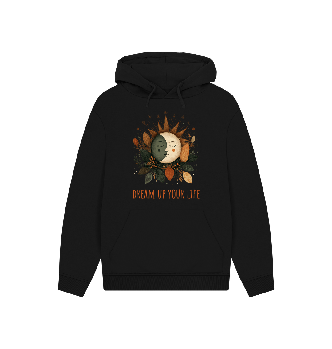 Black Printed Hoody Front