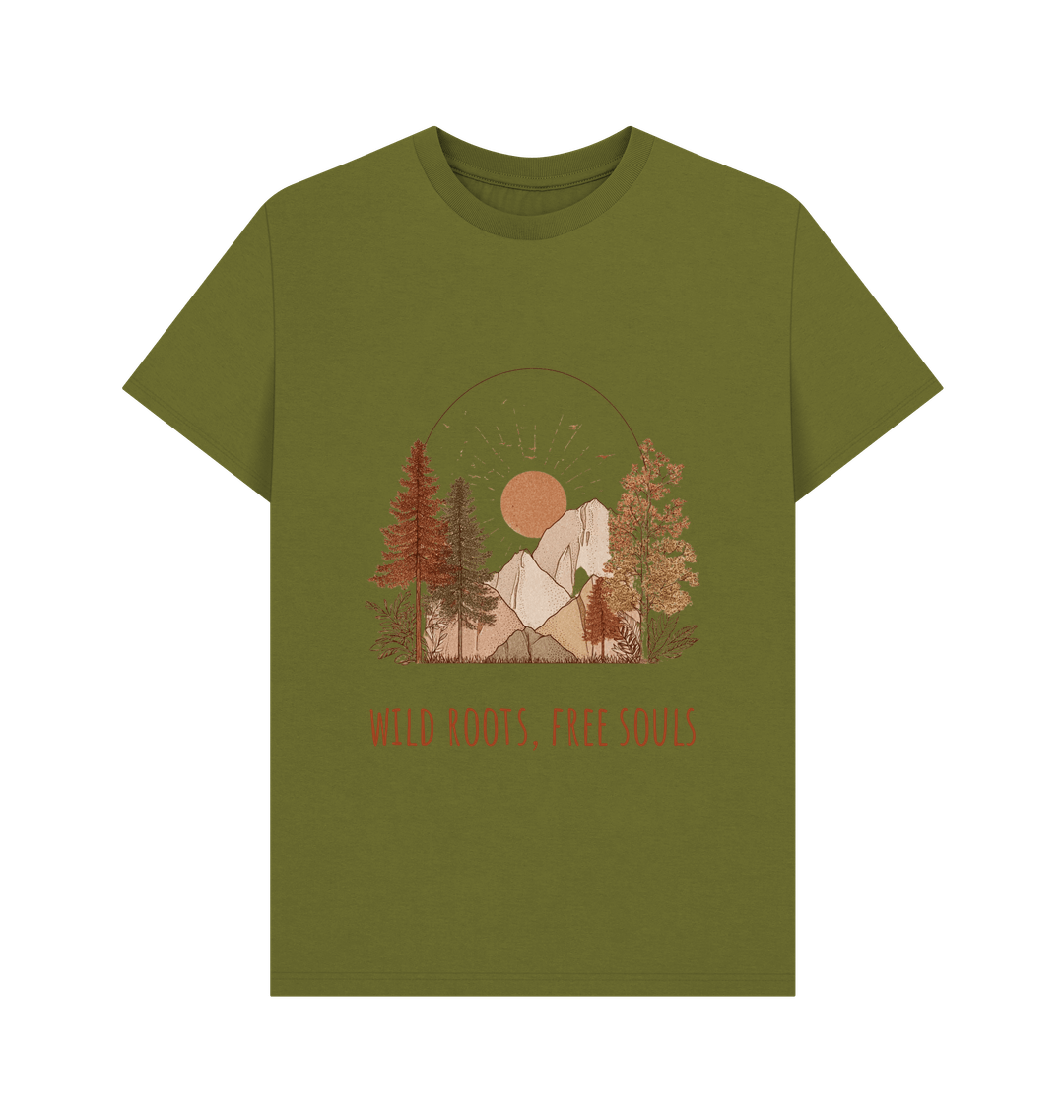 Moss Green Printed T-shirt Front
