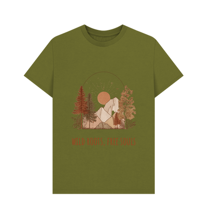 Moss Green Printed T-shirt Front