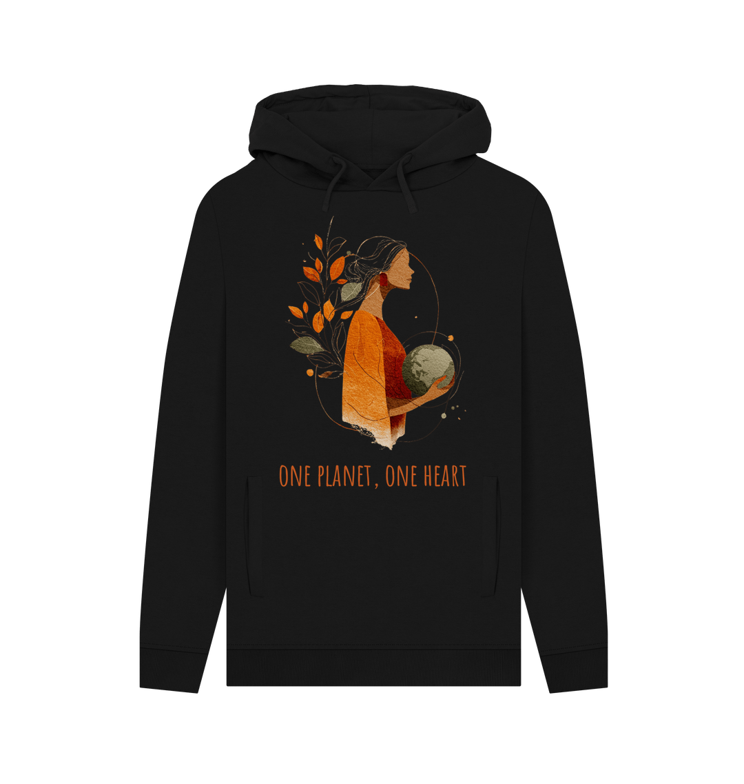 Black Printed Hoody Front