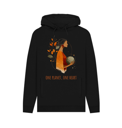 Black Printed Hoody Front