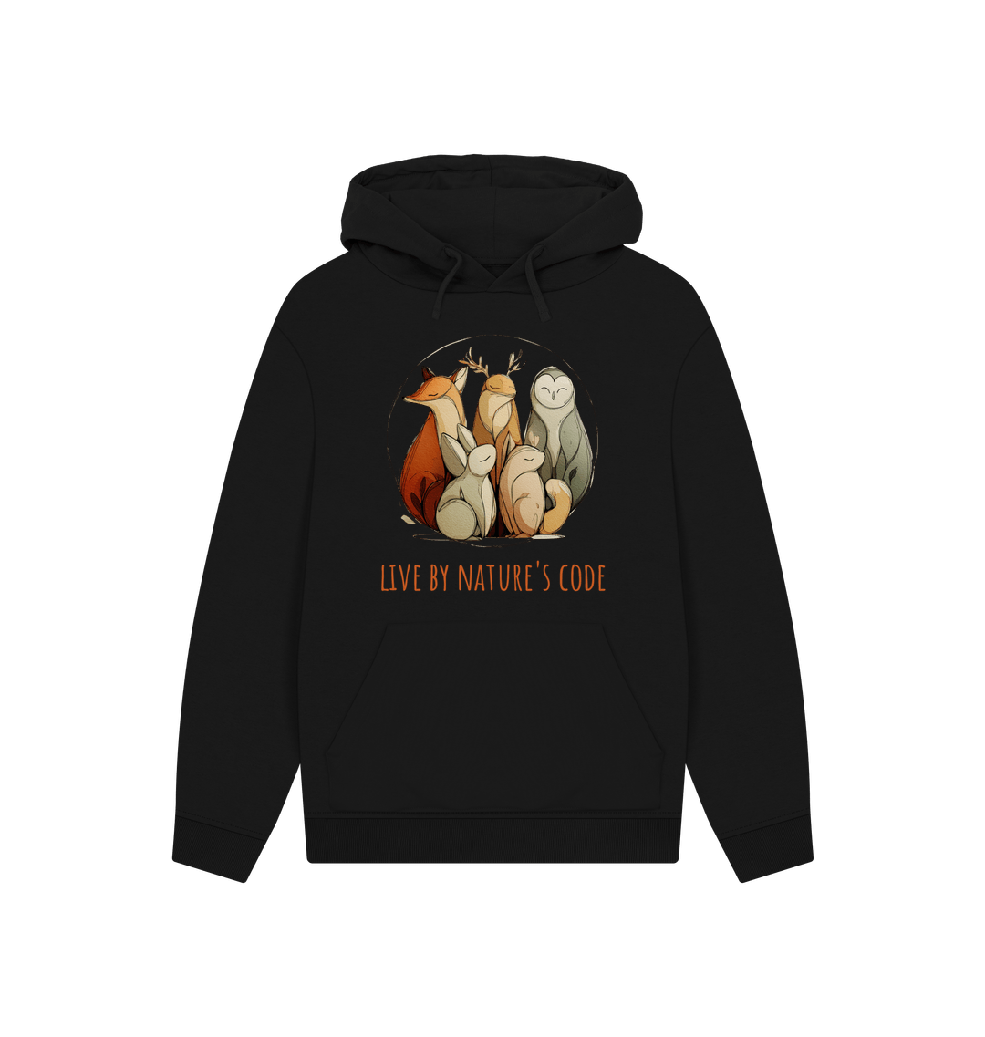 Black Printed Hoody Front
